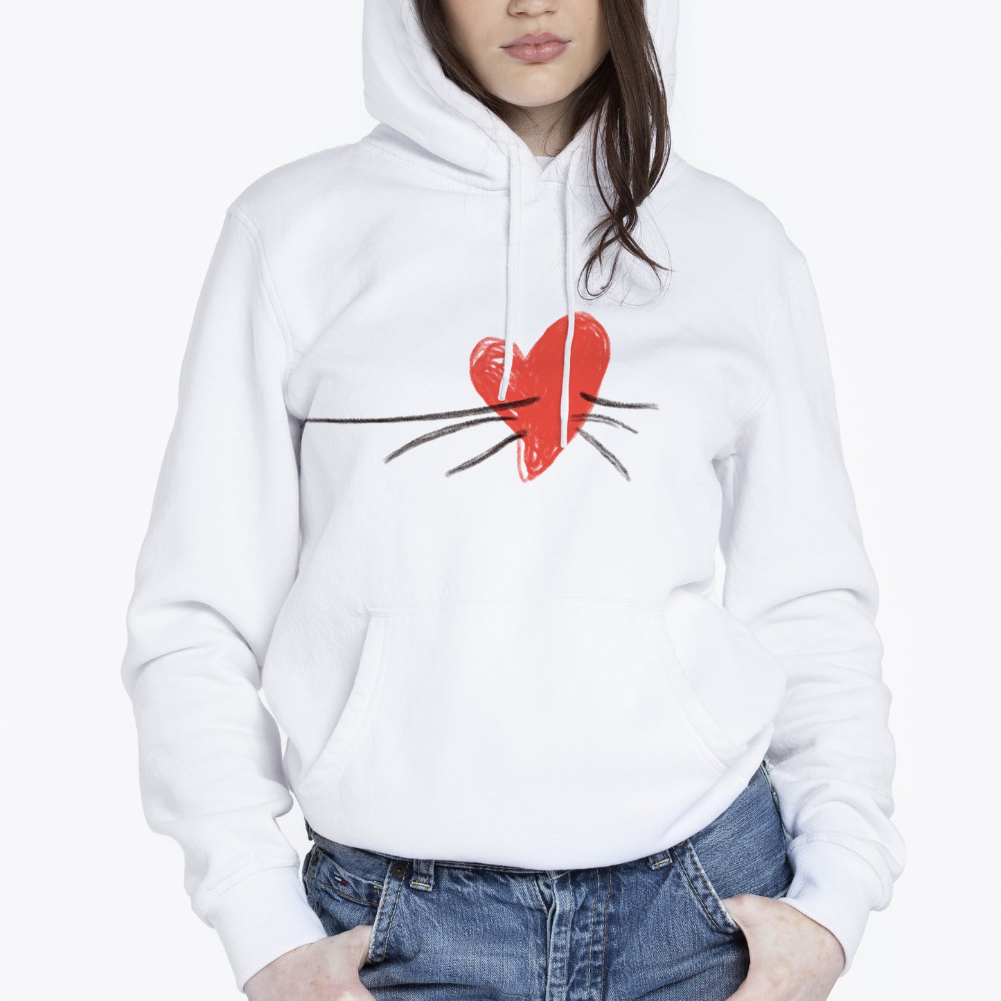 Hanorac Unisex Inima Mustati