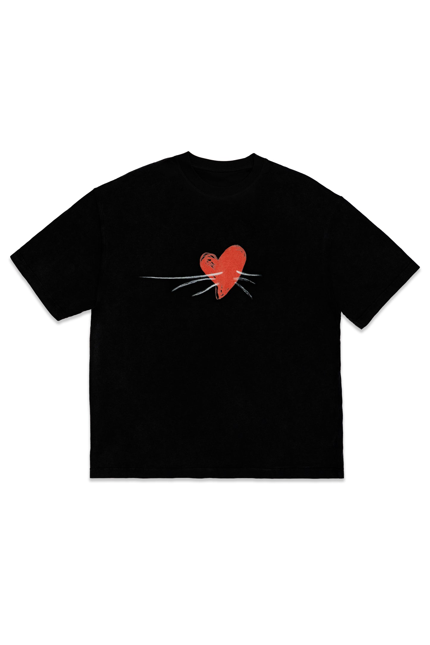 Tricou Unisex Inimă Mustăți