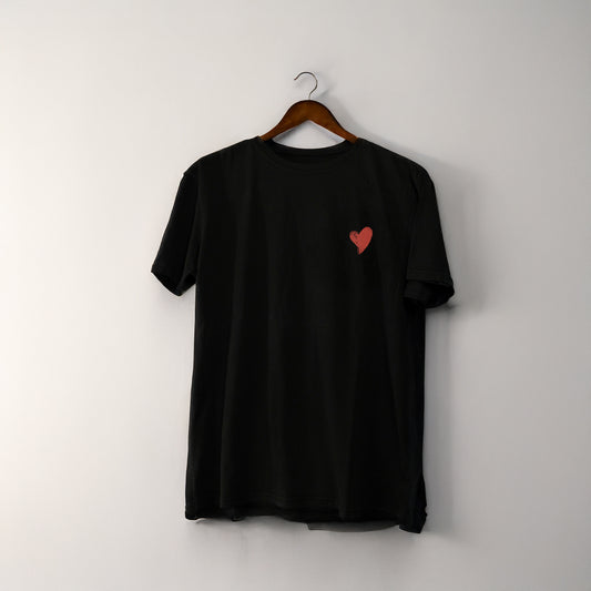 Tricou Unisex Inima Mica - Negru