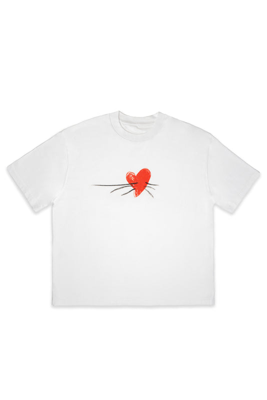 Tricou Unisex Inimă Mustăți